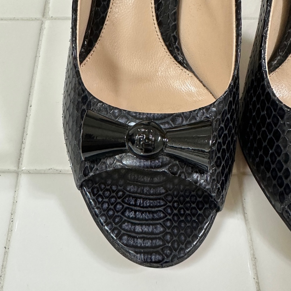 Fendi Black Peep-Toe Women's Shoes - Picture 2 of 6